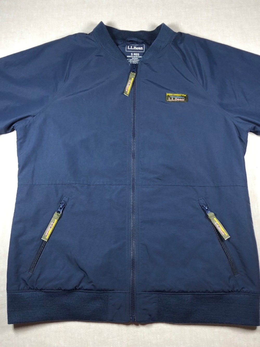 L.L.Bean Bomber Track Jacket S Women’s Navy Blue Fleece Lined Full Zip